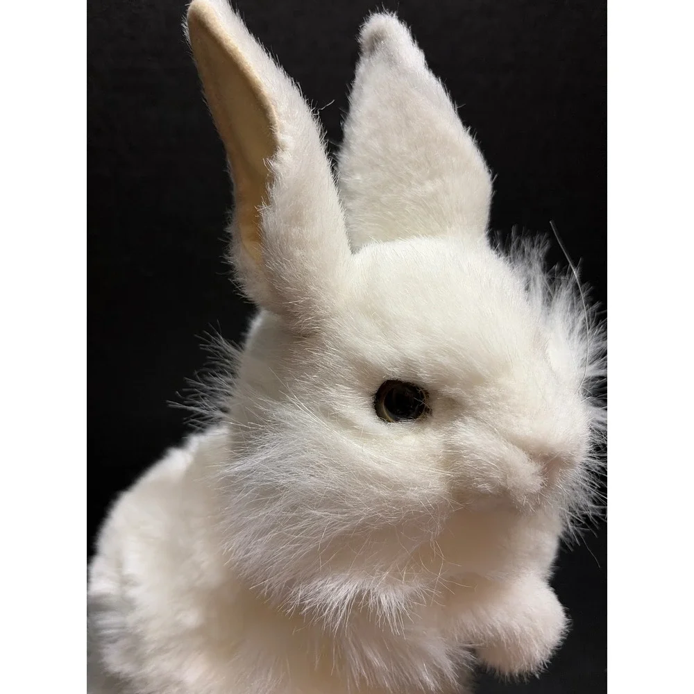 Hansa Toy International White Rabbit Plush Realistic Standing Bunny 12 Inch 2004